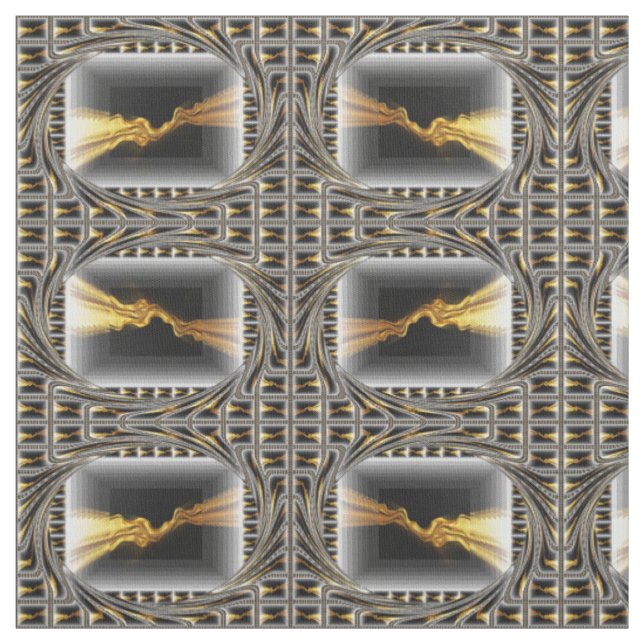 Tissu de Luxe Or Noir au Yard Créé par un Designer (Échantillon)