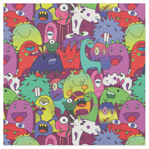 Tissu De mignons monstres - motif pour les enfants