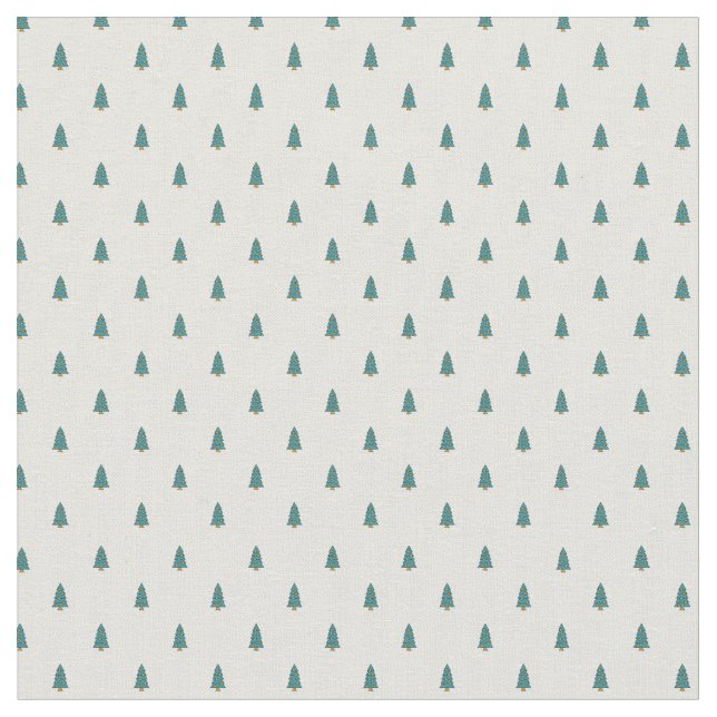 Tissu De mignons petits arbres de Noël sur blanc (Fermer)