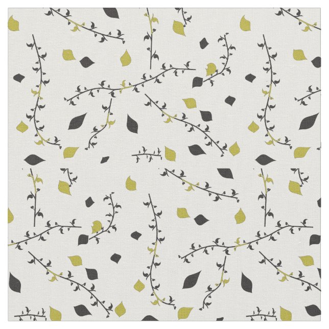 tissu de mode blanc vert art feuille (Fermer)