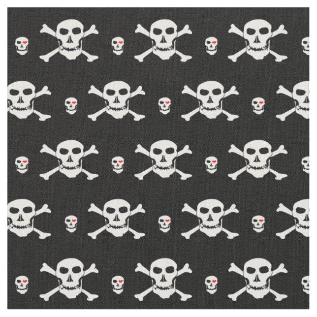 Tissu de mode Crâne & Cœur - Pirates / Halloween (Fermer)