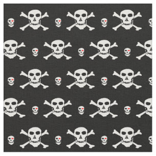 Tissu de mode crâne et coeur - Pirates / Hallowee
