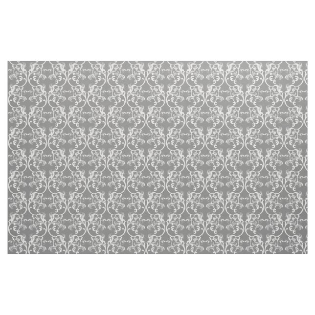 Tissu de motif damassé gris blanc parisien (Fat Quarter)