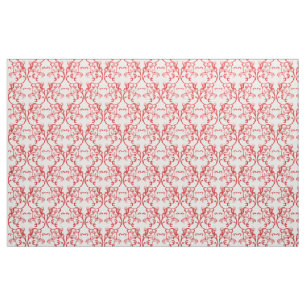 Tissu de motif damassé rouge parisien