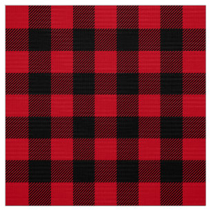 Tissu de Motif de bison de bison noir rouge