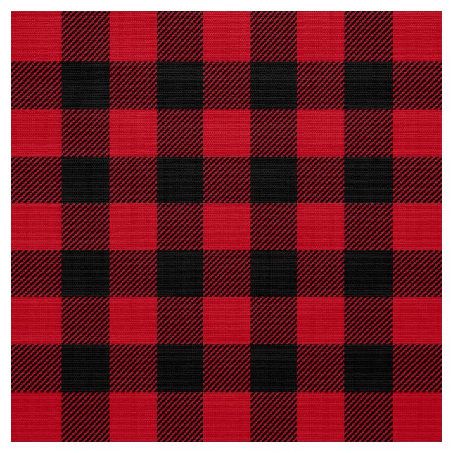 Tissu de Motif de bison de bison noir rouge (Échantillon)