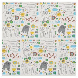 Tissu de motif de bouledogue