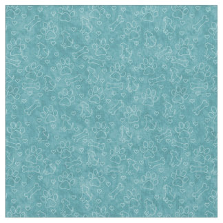 Tissu de Motif de chien Turquoise
