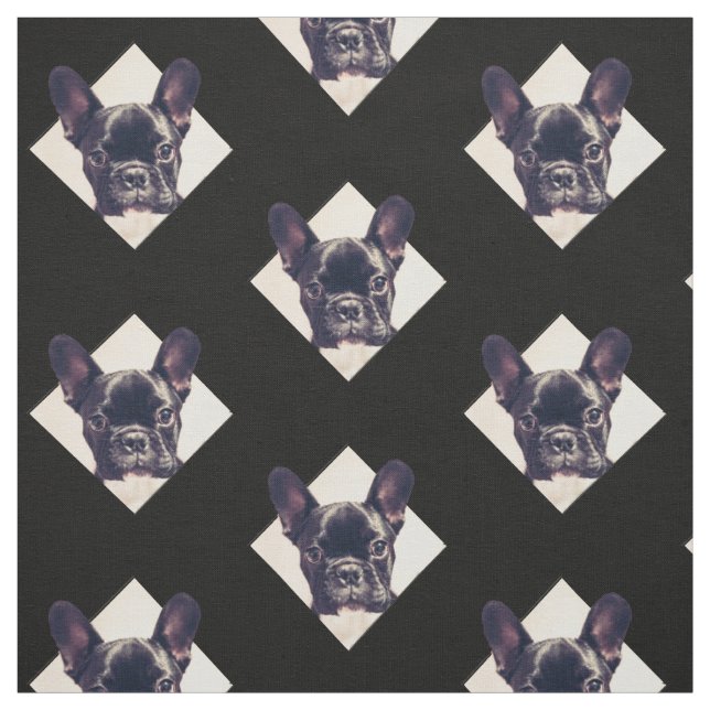 Tissu de motif de chiot de bouledogue français (Échantillon)