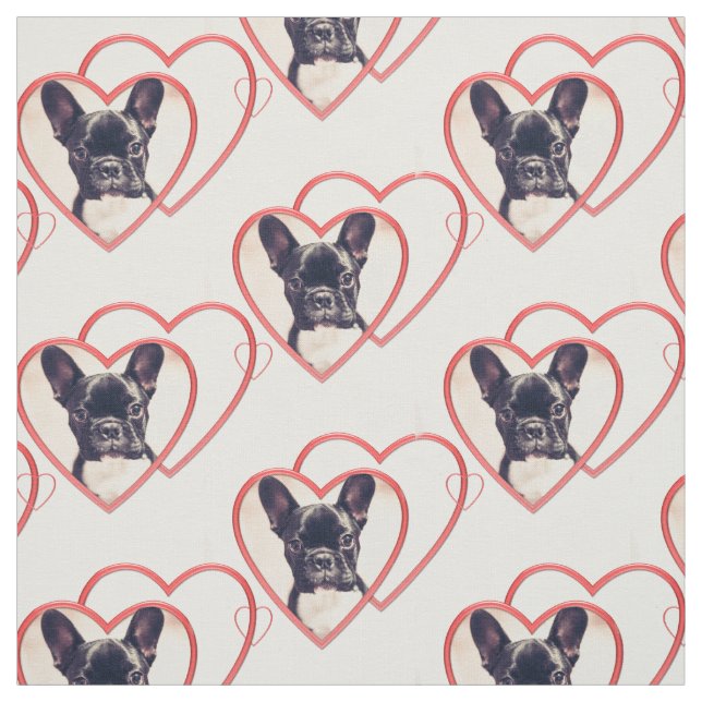 Tissu de motif de chiot de bouledogue français de (Échantillon)