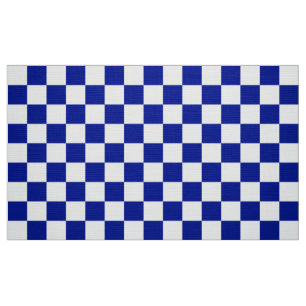 Tissu de motif de damier de bleu royal et de blanc
