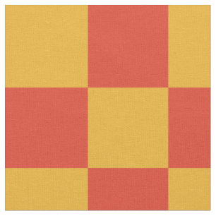 Tissu de motif de damier orange et jaune