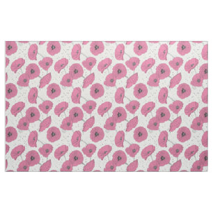 Tissu de motif de fleurs de pavot