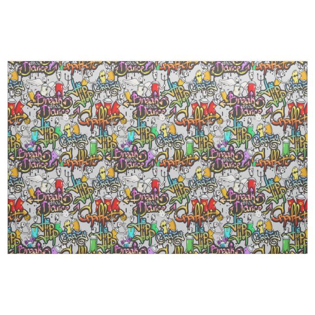Tissu de motif de graffiti de hip hop (Fat Quarter)