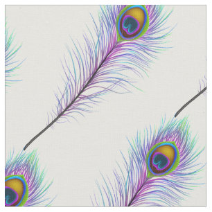 Tissu de motif de plume de paon