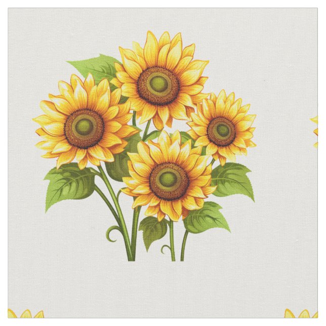 Tissu de Motif de tournesol boho rustique (Fermer)