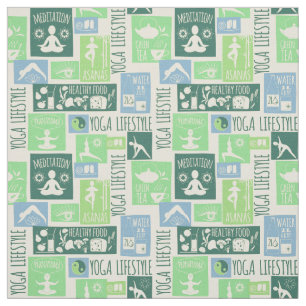 Tissu de motif de yoga