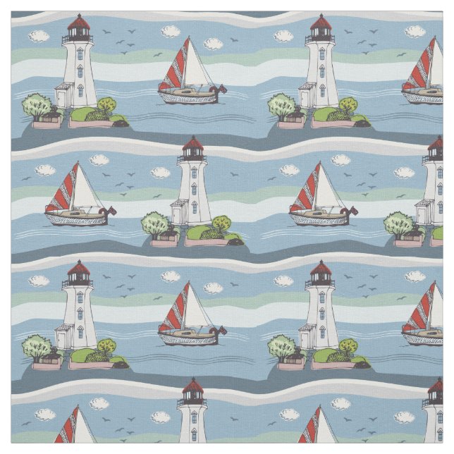 Tissu de motif d'océan (Échantillon)