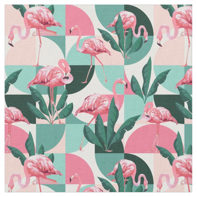 tissu de motif flamingo (Fermer)