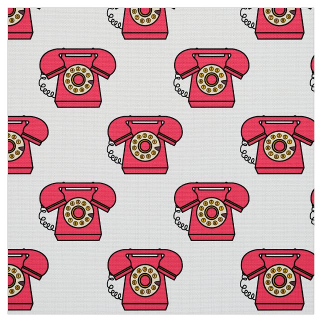 tissu de motif téléphonique rétro (Échantillon)