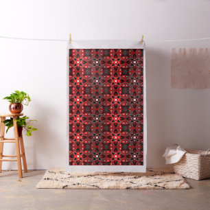 tissu de Motif tribal africain noir et blanc rouge
