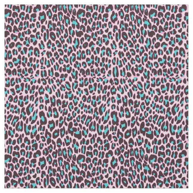 Tissu de Motif Turquoise Leopard/Cheetah Pink tend (Fermer)