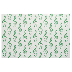 Tissu de Motif vert Treble Clef