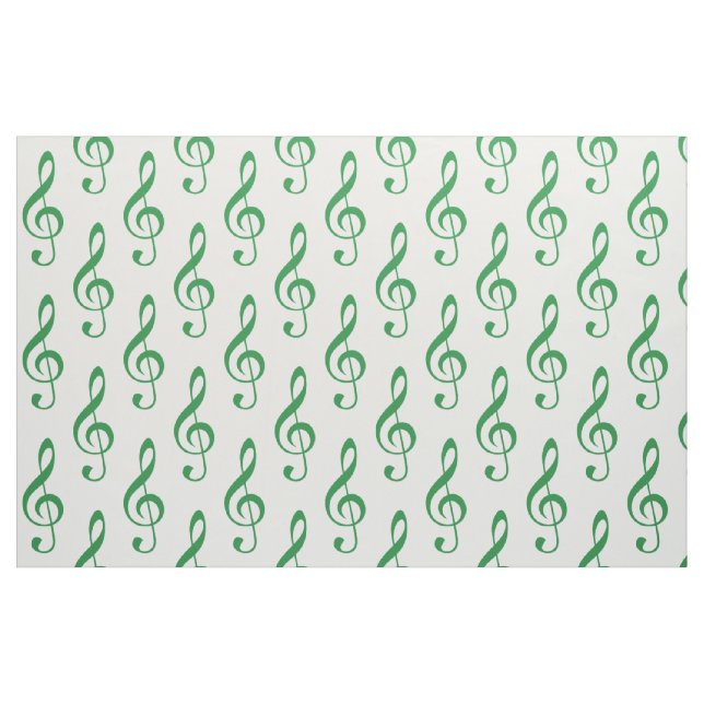 Tissu de Motif vert Treble Clef (Fat Quarter)