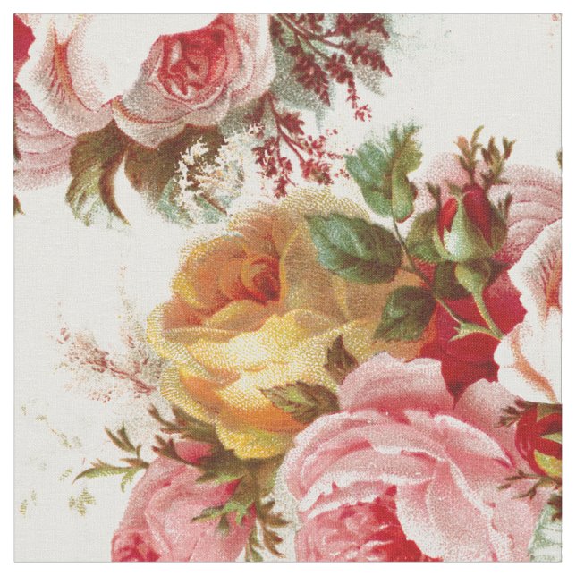 Tissu de Motif vintage Shabby Chic Rose (Fermer)