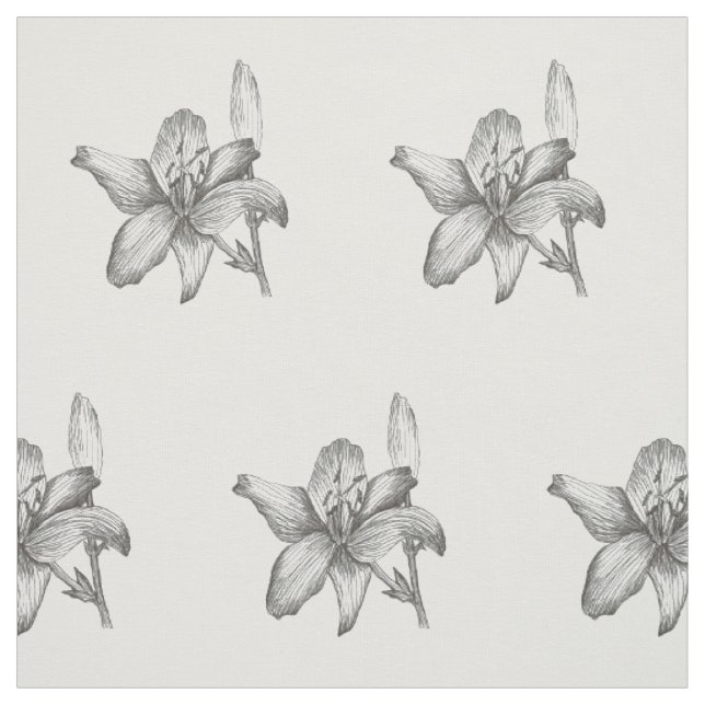 Tissu de nénuphar noir et blanc (Échantillon)