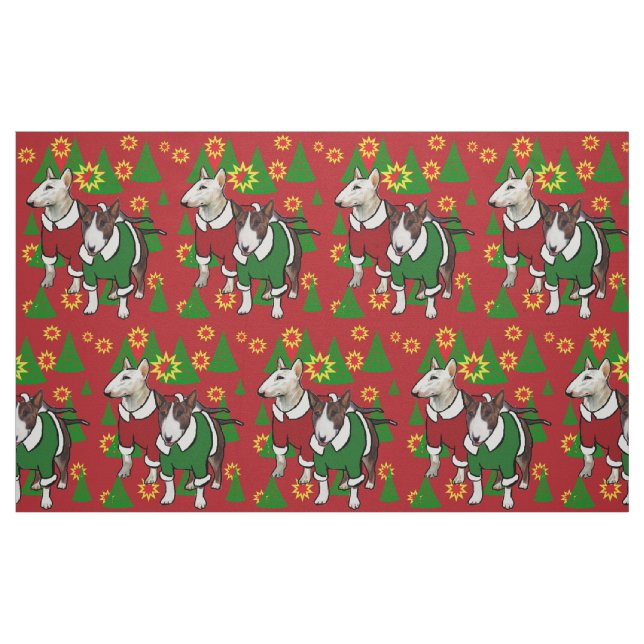 Tissu de Noël Bull Terrier (Fat Quarter)