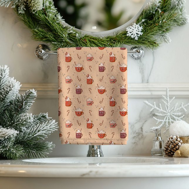 Tissu de Noël Groovy 70s Pastel Vibes Rétro (Groovy Christmas Cloth 70s Pastel Vintage Vibes)