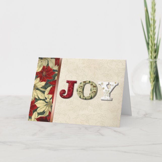 Tissu de Noël JOY Carte de vœux de fêtes (Devant)
