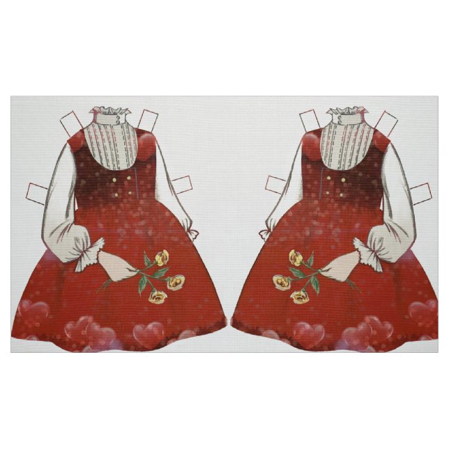 Tissu de Noël Poupée en Papier (Fat Quarter)