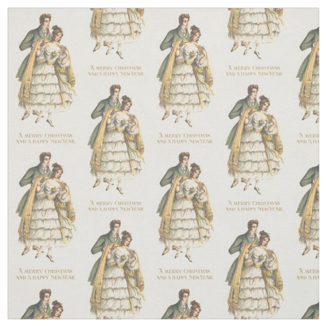 Tissu de Noël victorien Couple Vintage (Échantillon)