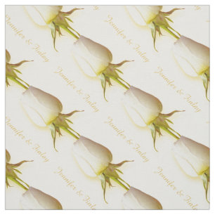 Tissu de nom personnalisé unique rose blanche mari