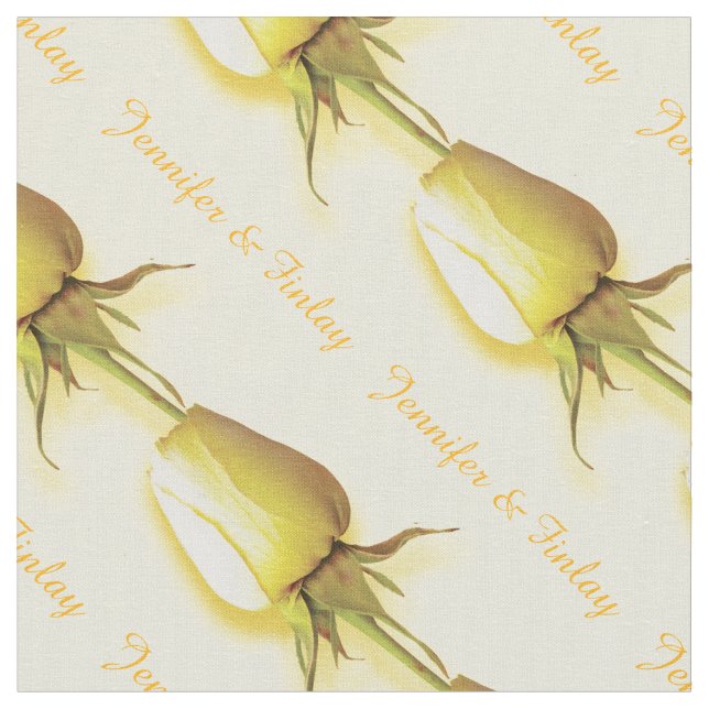 Tissu de nom personnalisé unique rose jaune mariag (Fermer)