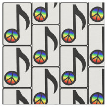 Tissu de note de musique de signe de paix