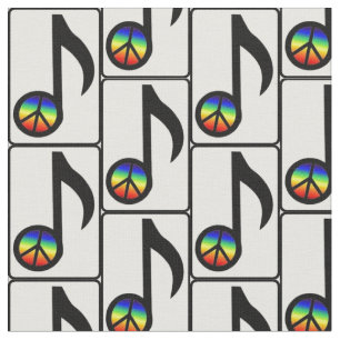 Tissu de note de musique de signe de paix
