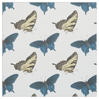 tissu de nouveauté aux papillons bleus