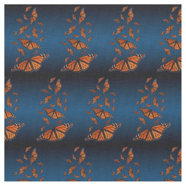 Tissu de papillon de monarque (lumière/bleu-foncé) (Fermer)