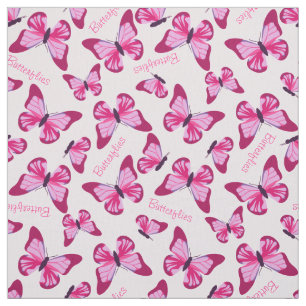 Tissu De papillon de motif pourpre de rose assez