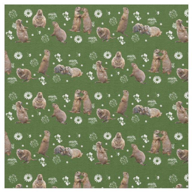 Tissu de partie de chien de prairie (vert-foncé) (Fermer)