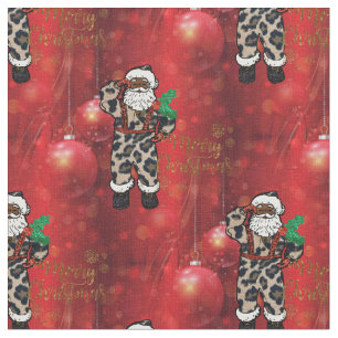 tissu de père Noël léopard africain
