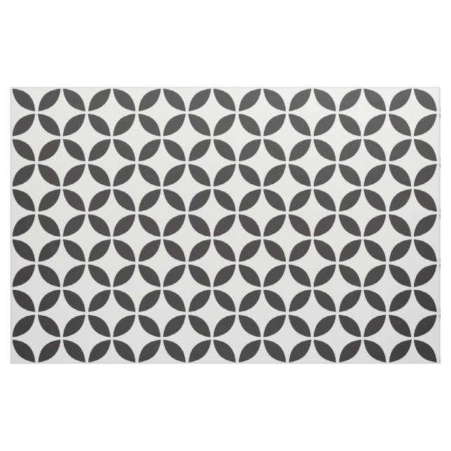 Tissu de pétales noir et blanc (Fat Quarter)