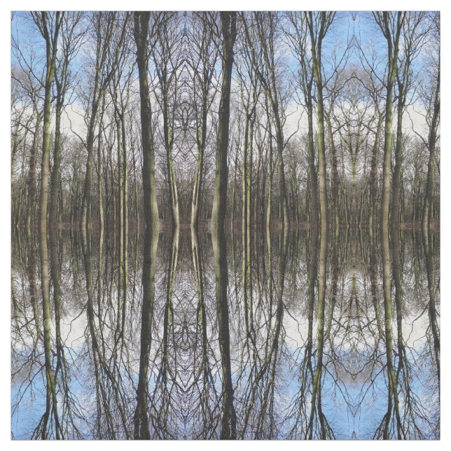 Tissu de photo de forêt d'hiver (Échantillon)