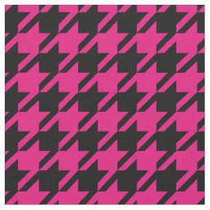 Tissu de pied-de-poule de roses indien et de noir