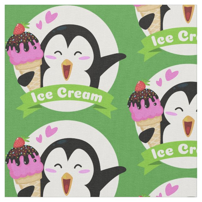 Tissu de pingouin crème glacée personnalisé (Fermer)