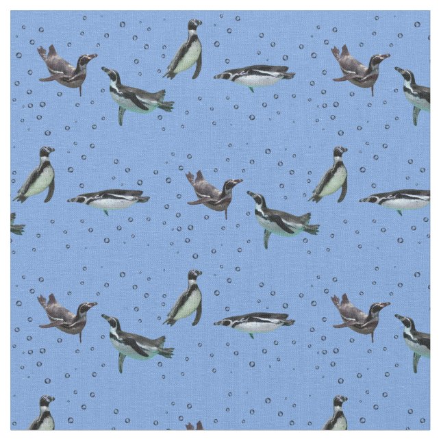 Tissu de pingouins mousseux (bleu clair) (Fermer)