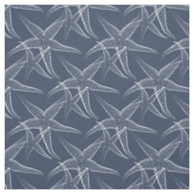 Tissu de plage de bleu marine d'étoiles de mer (Échantillon)